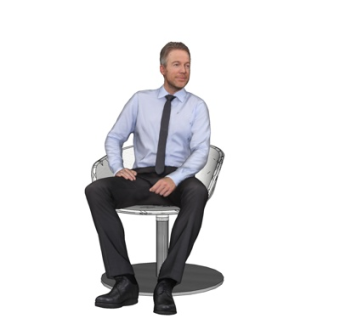 现代坐姿男人su模型