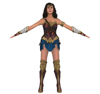 现代女剑士角色su模型