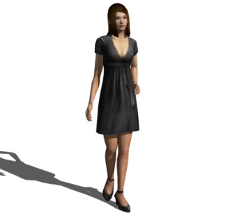 现代站姿女人su模型