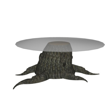 自然风木头茶几su模型