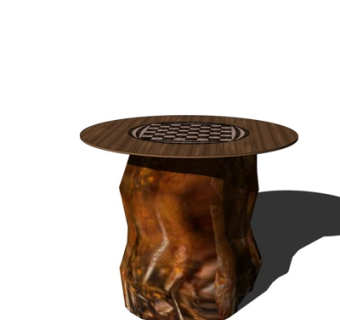 自然风木头茶几su模型