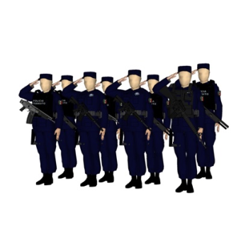 现代特警组合su模型