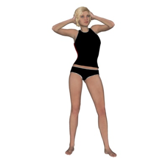 现代站姿女子su模型