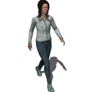 现代徒步女子su模型