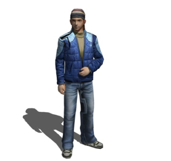 现代站姿男子su模型