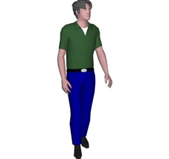 现代站姿男子su模型