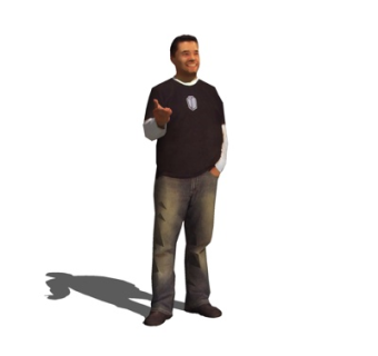 现代站姿男子su模型