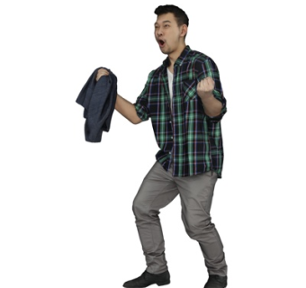 现代蹲姿男子su模型