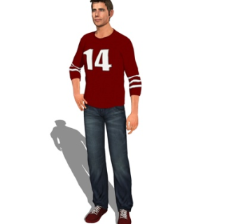 现代站姿男子su模型