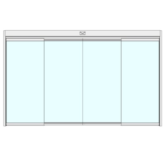 现代玻璃移动门su模型