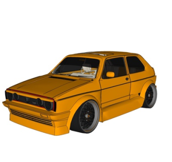 现代小汽车su模型