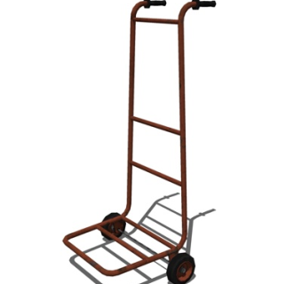 现代铁艺拉车su模型