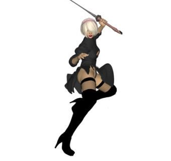 现代女剑士角色su模型