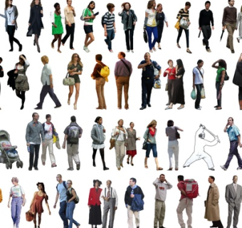 现代人物组合su模型