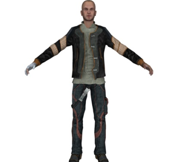 现代工装男性su模型