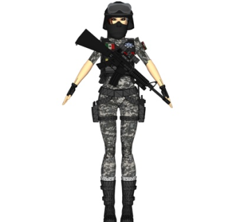 现代士兵女性su模型