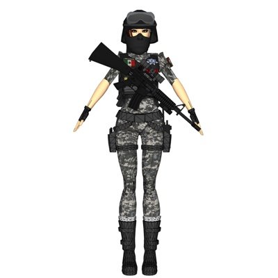 现代士兵女性su模型