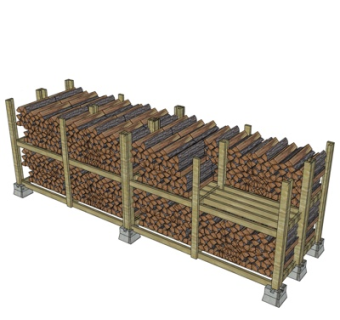 现代木材架子su模型