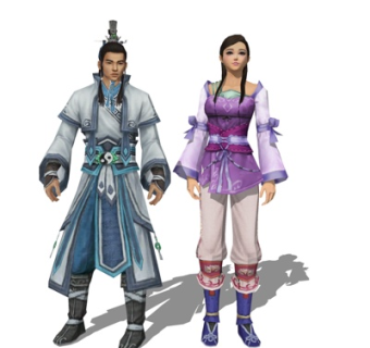 现代天涯明月刀游戏角色su模型