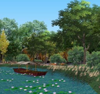 现代森林公园su模型