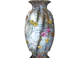 中式瓷器花瓶su模型