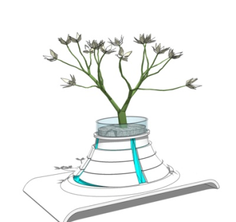 现代盆栽su模型