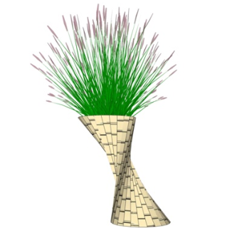 现代盆栽su模型