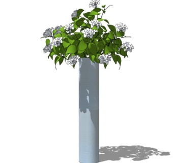 现代盆栽su模型