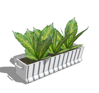 现代盆栽su模型