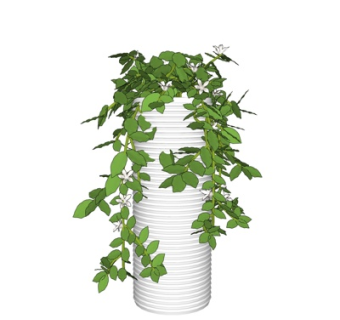 现代盆栽su模型