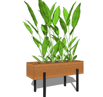 现代盆栽su模型