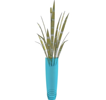 现代盆栽su模型