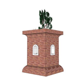 现代盆栽su模型