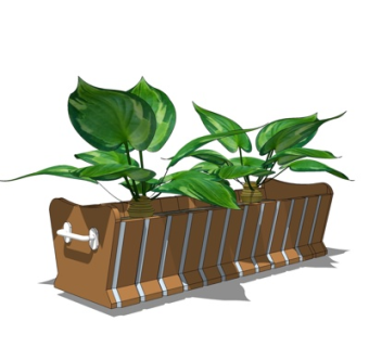 现代盆栽su模型