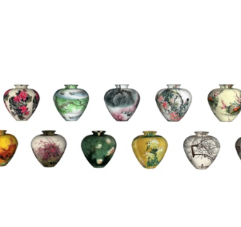 中式花瓶su模型