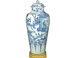 中式花瓶su模型