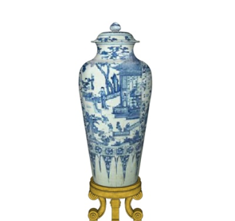 中式花瓶su模型