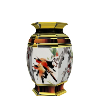 中式花瓶su模型