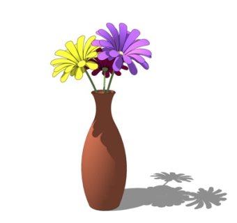 现代盆栽su模型