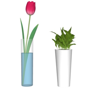 现代花卉花瓶su模型