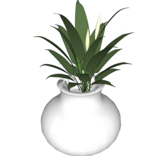 现代花卉花瓶su模型