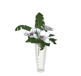现代花卉花瓶su模型