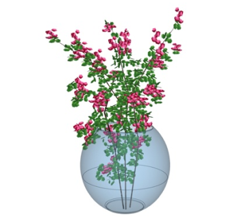 现代花卉花瓶su模型