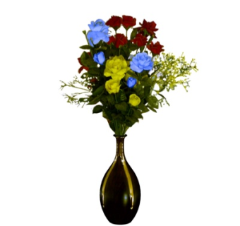 现代花卉花瓶su模型