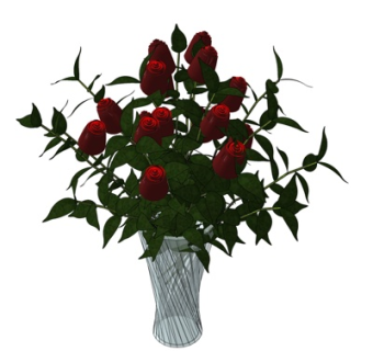 现代花卉花瓶su模型