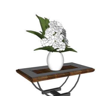 现代花卉花瓶su模型