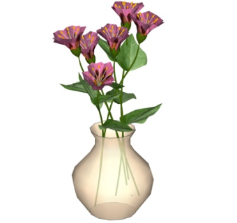 现代花卉花瓶su模型