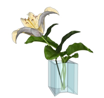 现代花卉花瓶su模型