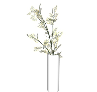 现代花卉花瓶su模型