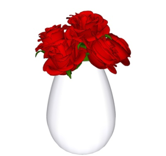 现代花卉花瓶su模型